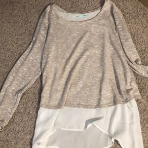 Layer sweater with chiffon plus size